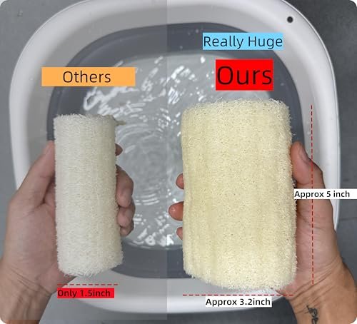 MAYMII·HOME 100% Natural Organic Loofahs - 6 Pack, Large 5-Inch Length, Exfoliating Body Scrubber for Spa-Quality Cleansing Avelisse