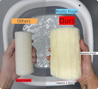 MAYMII·HOME 100% Natural Organic Loofahs - 6 Pack, Large 5-Inch Length, Exfoliating Body Scrubber for Spa-Quality Cleansing Avelisse