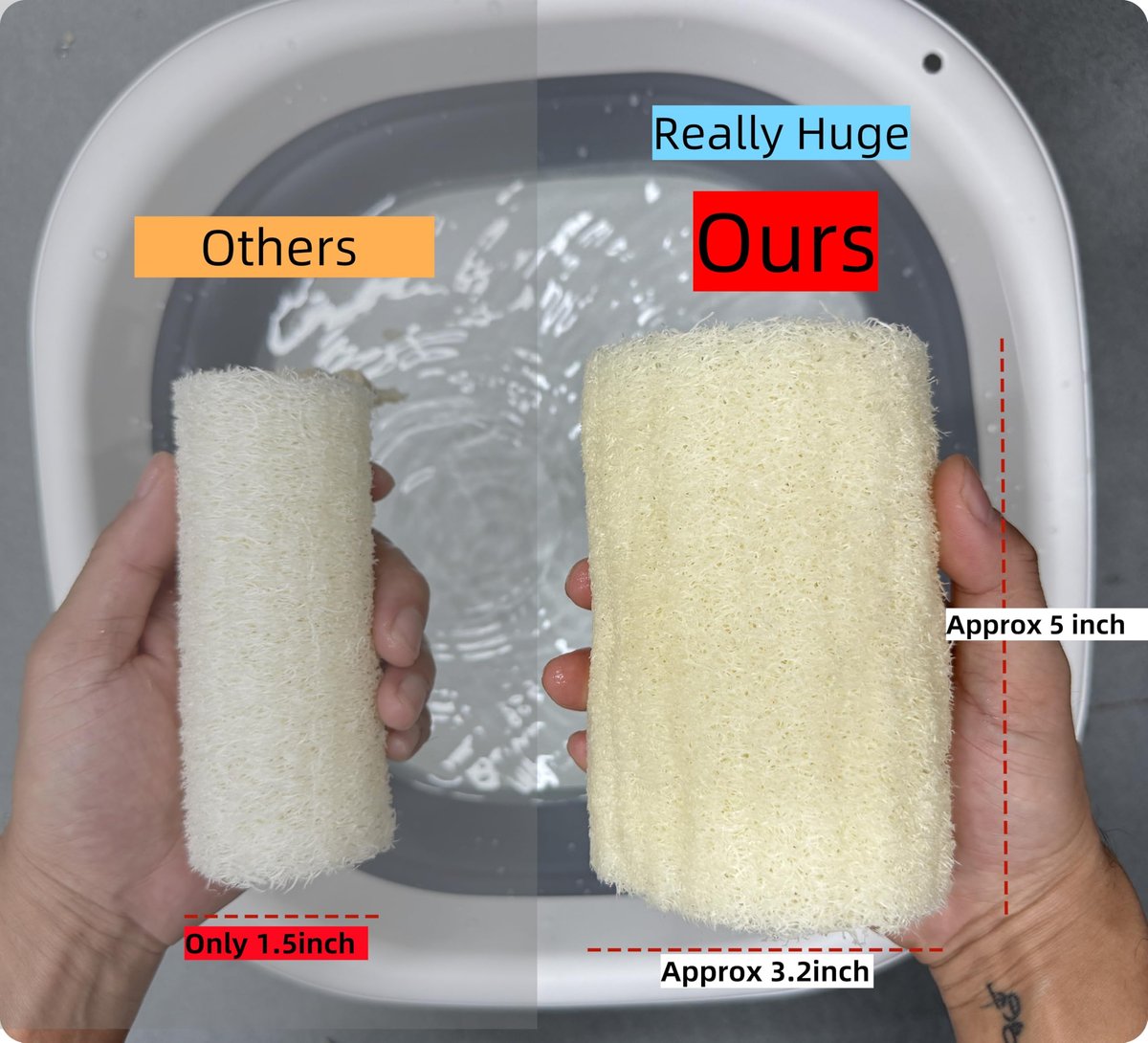 MAYMII·HOME 100% Natural Organic Loofahs - 6 Pack, Large 5-Inch Length, Exfoliating Body Scrubber for Spa-Quality Cleansing Avelisse