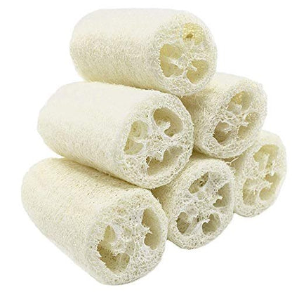 MAYMII·HOME 100% Natural Organic Loofahs - 6 Pack, Large 5-Inch Length, Exfoliating Body Scrubber for Spa-Quality Cleansing Avelisse