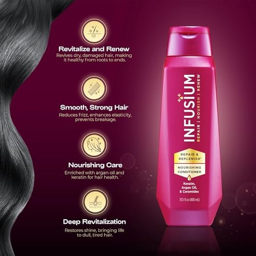 Infusium Repair and Volumize Conditioner with Collagen & Hyaluronic Acid – Plumps Hair, Reduces Brittleness & Frizz – 13.5 oz - görsel 4
