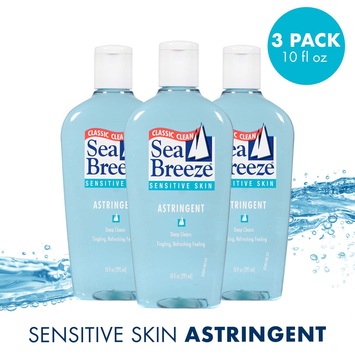 Seabreeze Deep Cleaning Facial Astringent for Sensitive Skin - 10 fl oz (Pack of 3) Avelisse