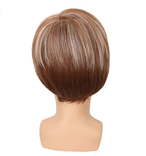 yuehong Adult Short Straight Brown Wig – Heat Resistant Synthetic Fiber, Durable & Breathable for Men - görsel 8