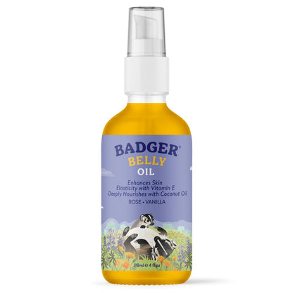 Badger Organic Pregnant Belly Oil - Jojoba & Coconut - 4 oz. | Stretch Mark Prevention & Skin Nourishment Avelisse