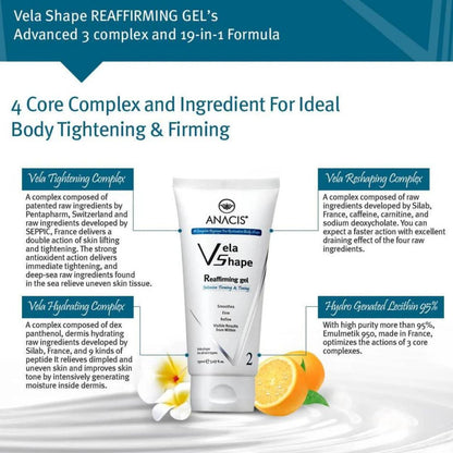 Anacis Bio-Active Body Sculpting & Firming Gel – Advanced Peptide & EGF Complex for Crepey Skin – Targets Cellulite Appearance & Dimpled Texture – Cooling Contour Treatment – 150 ml/5.07 floz