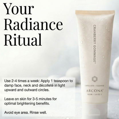 ARCONA Cranberry Gommage Purifying Face Scrub – Natural Exfoliator for Brightening and Unclogging Pores with Zeolite and Blueberry, 3.4 oz Avelisse