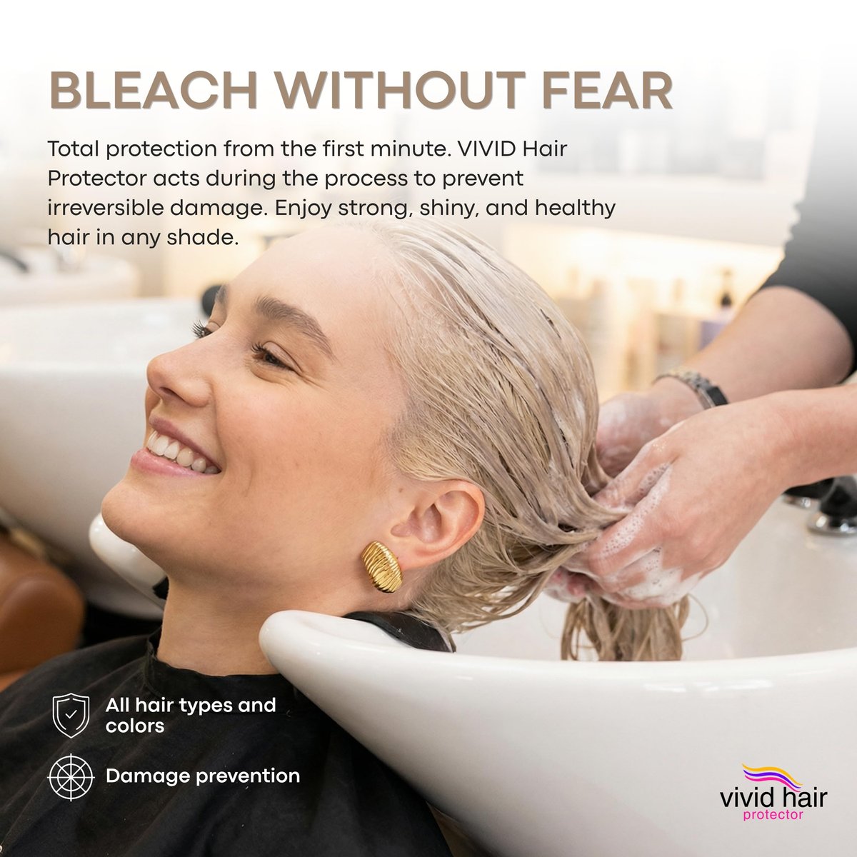 INVERTO VIVID HAIR Color Protector Perfector - Prevent Bleaching, Highlighting & Coloring Damage - Safe for All Blondes, Vivid, Bright & Dark Colors (120g) - görsel 5