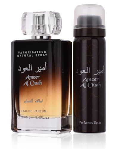 Lattafa Ameer Al Oudh Unisex Fragrance Set: Eau de Parfum 3.4 oz + Deodorant Spray 1.7 oz - görsel 2