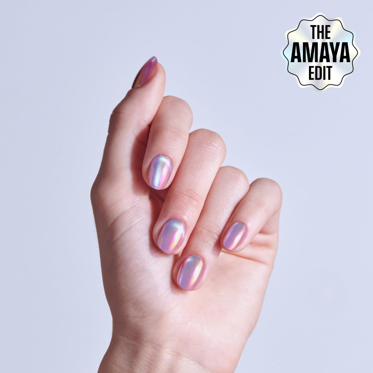 KISS Glam 'One n Only' Press On Nails - Short Round Pink, 32 Nails with Glue, File & Stick - görsel 4