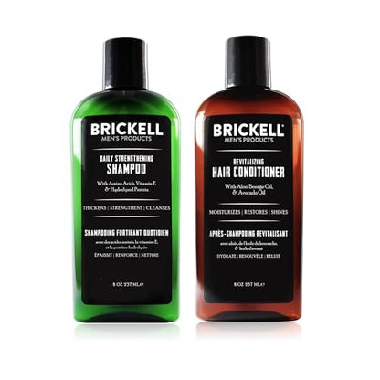 Brickell Men's Daily Revitalizing Hair Care Routine - Natural Mint & Tea Tree Oil Shampoo and Conditioner Set for Strength & Volume Avelisse