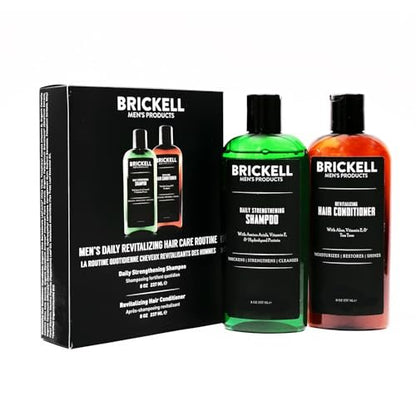 Brickell Men's Daily Revitalizing Hair Care Routine - Natural Mint & Tea Tree Oil Shampoo and Conditioner Set for Strength & Volume Avelisse