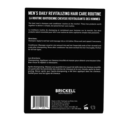 Brickell Men's Daily Revitalizing Hair Care Routine - Natural Mint & Tea Tree Oil Shampoo and Conditioner Set for Strength & Volume Avelisse