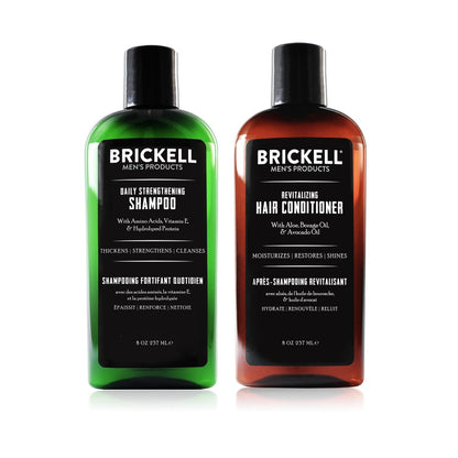 Brickell Men's Daily Revitalizing Hair Care Routine - Natural Mint & Tea Tree Oil Shampoo and Conditioner Set for Strength & Volume Avelisse