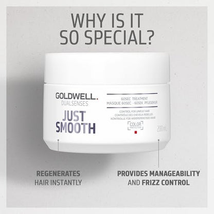 Goldwell Dualsenses Just Smooth Taming 60sec Treatment 200mL – Frizz Control Conditioner Avelisse