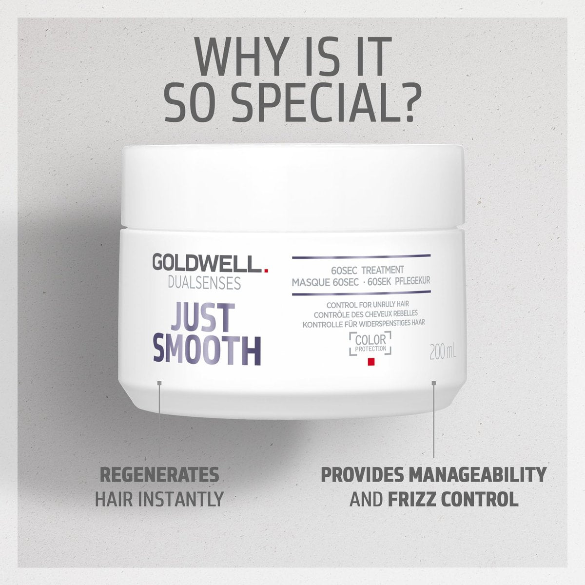 Goldwell Dualsenses Just Smooth Taming 60sec Treatment 200mL – Frizz Control Conditioner Avelisse