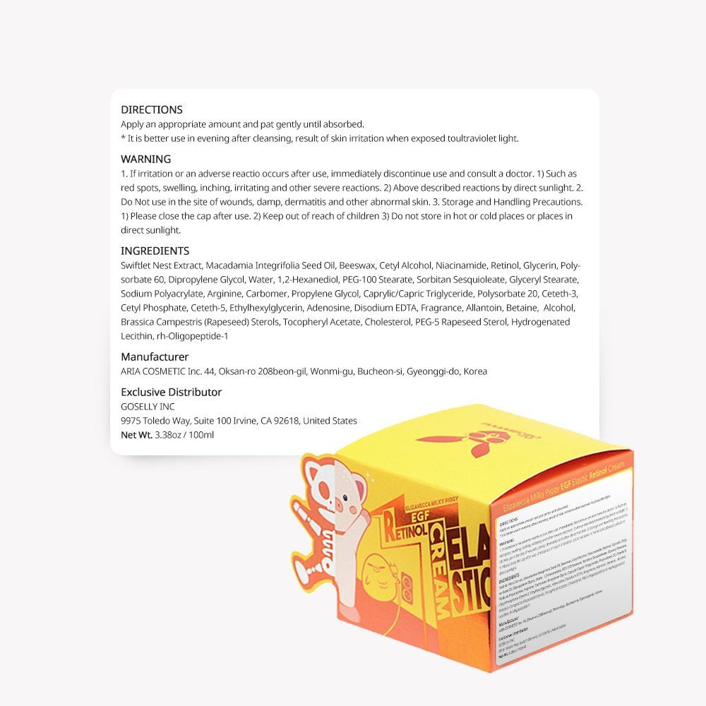Elizavecca Milky Piggy Retinol Cream - Retinol Swiftlet Nest Extract 69.9% - Anti-Aging Night Cream 3.53 oz Avelisse