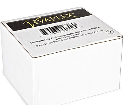 Vivaplex 16 oz Cobalt Blue Glass Bottles with Black Lotion Pumps (Pack of 2)