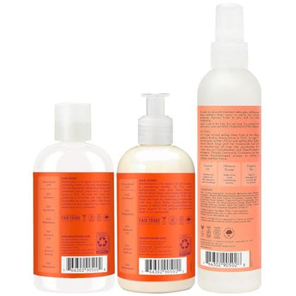 SheaMoisture Kids Mango & Carrot Shampoo and Conditioner Set with Orange Blossom Extract + Coconut & Hibiscus Extra-Moisturizing Detangler Spray, Anti-Frizz Hair Products for Kids Avelisse