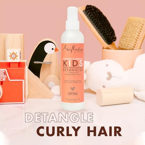SheaMoisture Kids Mango & Carrot Shampoo and Conditioner Set with Orange Blossom Extract + Coconut & Hibiscus Extra-Moisturizing Detangler Spray, Anti-Frizz Hair Products for Kids Avelisse