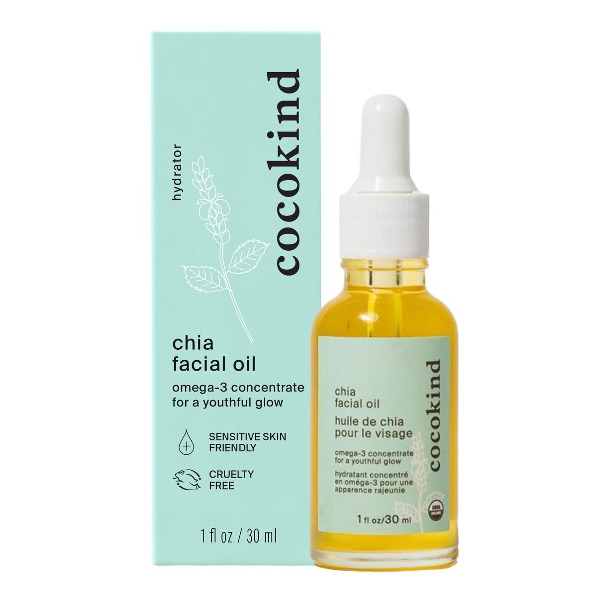 Cocokind Organic Chia Facial Oil with Chamomile – 1 fl oz Avelisse