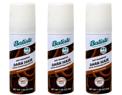 Batiste Dry Shampoo Dark Mini 1.06 fl. oz. (Pack of 3) - Volumizing & Oil Absorbing Avelisse