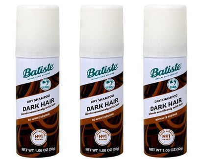Batiste Dry Shampoo Dark Mini 1.06 fl. oz. (Pack of 3) - Volumizing & Oil Absorbing Avelisse