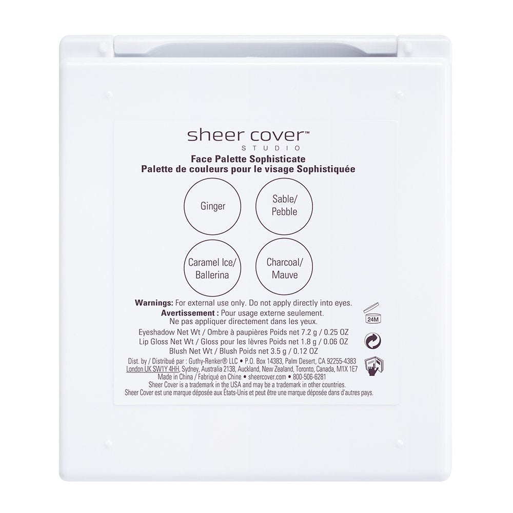 Sheer Cover Sophisticate Look Face Palette for Eyes, Lips, and Cheeks with Brush – Multicolor - görsel 7