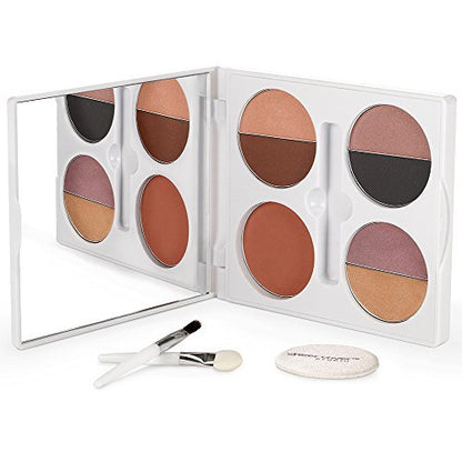 Sheer Cover Sophisticate Look Face Palette for Eyes, Lips, and Cheeks with Brush – Multicolor