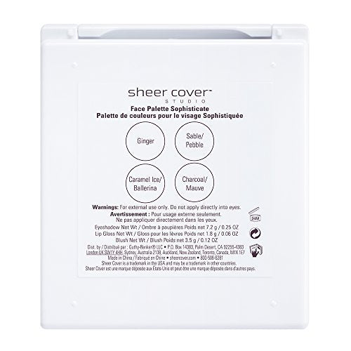 Sheer Cover Sophisticate Look Face Palette for Eyes, Lips, and Cheeks with Brush – Multicolor - görsel 8