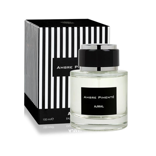 Ajmal Ambre Pimente Eau de Parfum – 3.4 fl oz / 100 ml – Warm, Sensual & Long-Lasting Unisex Fragrance with Amber, Spices & Woody Musk – Dubai-Inspired Perfume for Men & Women