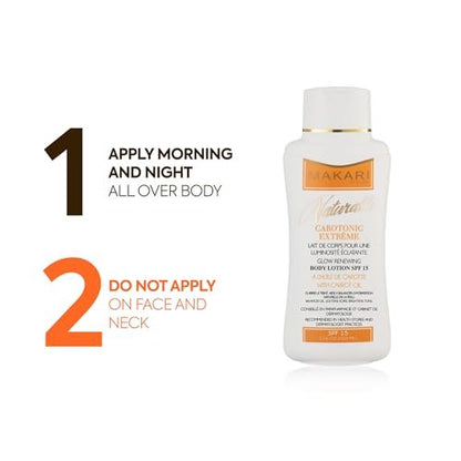 MAKARI Carotonic Extreme Body Lotion – Fights Excess Oil, Fades Scars & Marks, Brightens Skin (17.6 oz) Avelisse