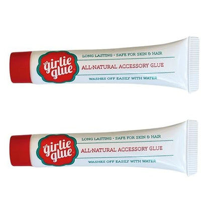 Girlie Glue Gentle Hair Skin Adhesive for Babies & Pets - Non-Toxic, Long Lasting, Dries Clear, Washes Off with Water (2 Tubes) Avelisse