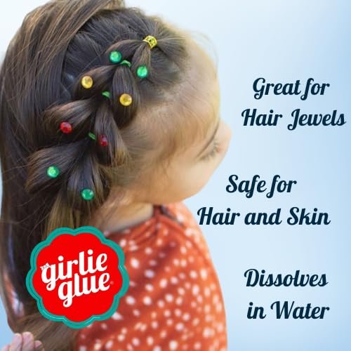 Girlie Glue Gentle Hair Skin Adhesive for Babies & Pets - Non-Toxic, Long Lasting, Dries Clear, Washes Off with Water (2 Tubes) Avelisse