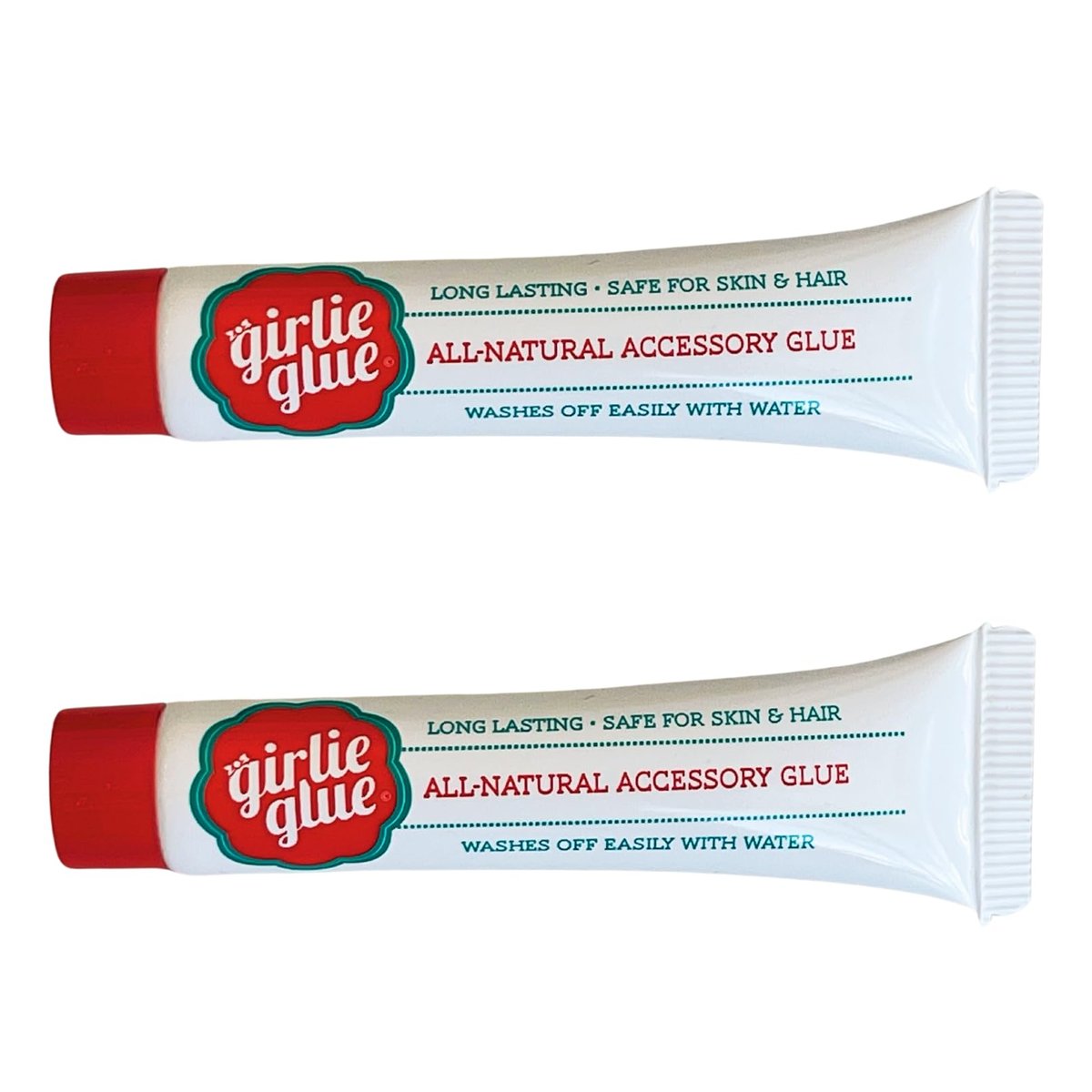 Girlie Glue Gentle Hair Skin Adhesive for Babies & Pets - Non-Toxic, Long Lasting, Dries Clear, Washes Off with Water (2 Tubes) Avelisse