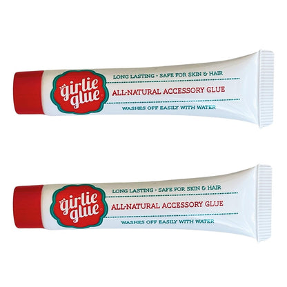 Girlie Glue Gentle Hair Skin Adhesive for Babies & Pets - Non-Toxic, Long Lasting, Dries Clear, Washes Off with Water (2 Tubes) Avelisse