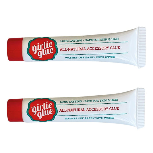 Girlie Glue Gentle Hair Skin Adhesive for Babies & Pets - Non-Toxic, Long Lasting, Dries Clear, Washes Off with Water (2 Tubes) Avelisse