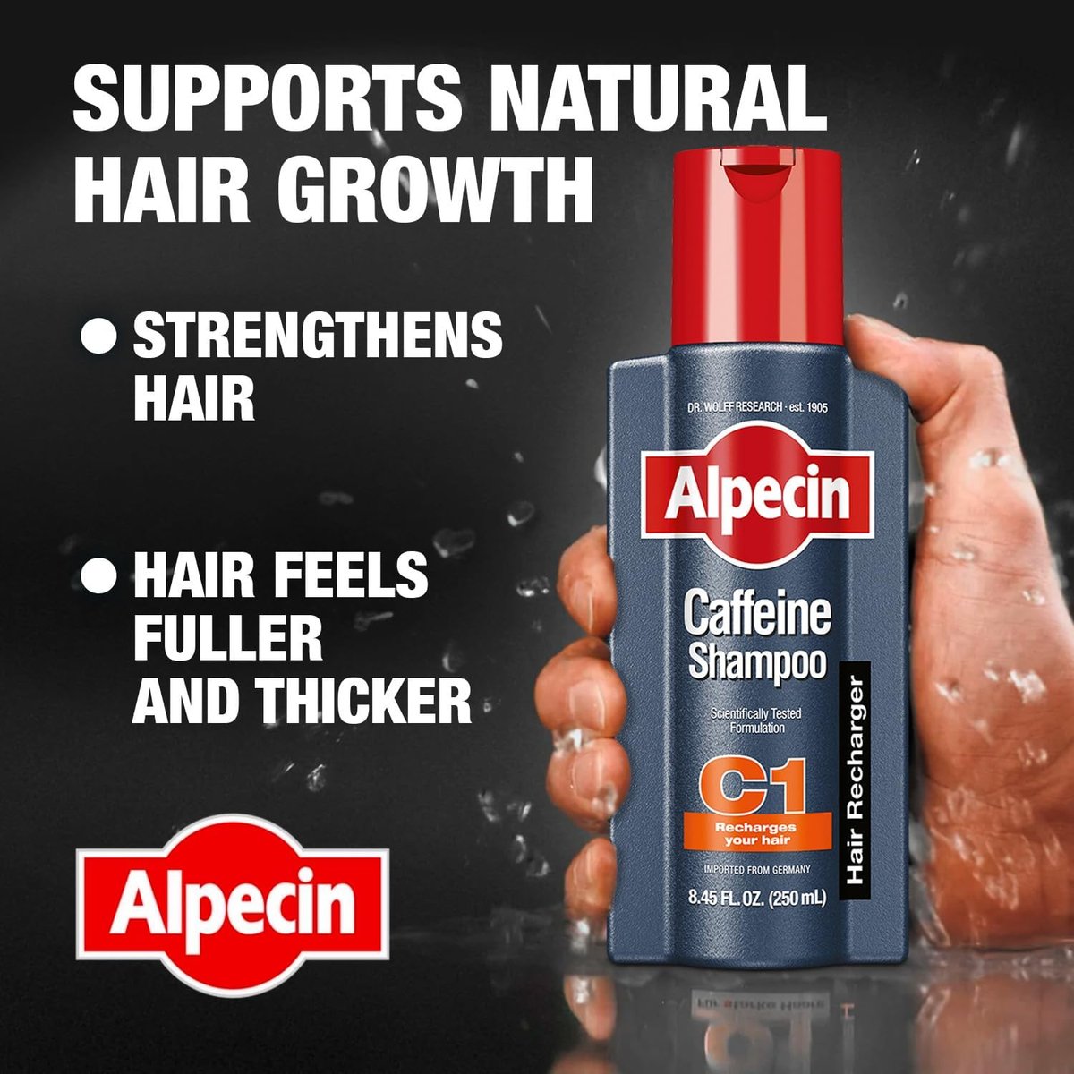 Alpecin C1 Caffeine Shampoo & After Shampoo Liquid – Hair Performance Enhancer for Natural Growth & Thickness Avelisse
