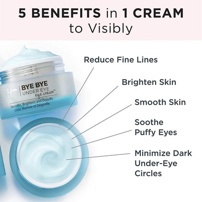 IT Cosmetics Bye Bye Under Eye Eye Cream – Hydrating Anti-Aging Eye Cream with Hyaluronic Acid for Dark Circles & Fine Lines, 0.5 Fl Oz Avelisse