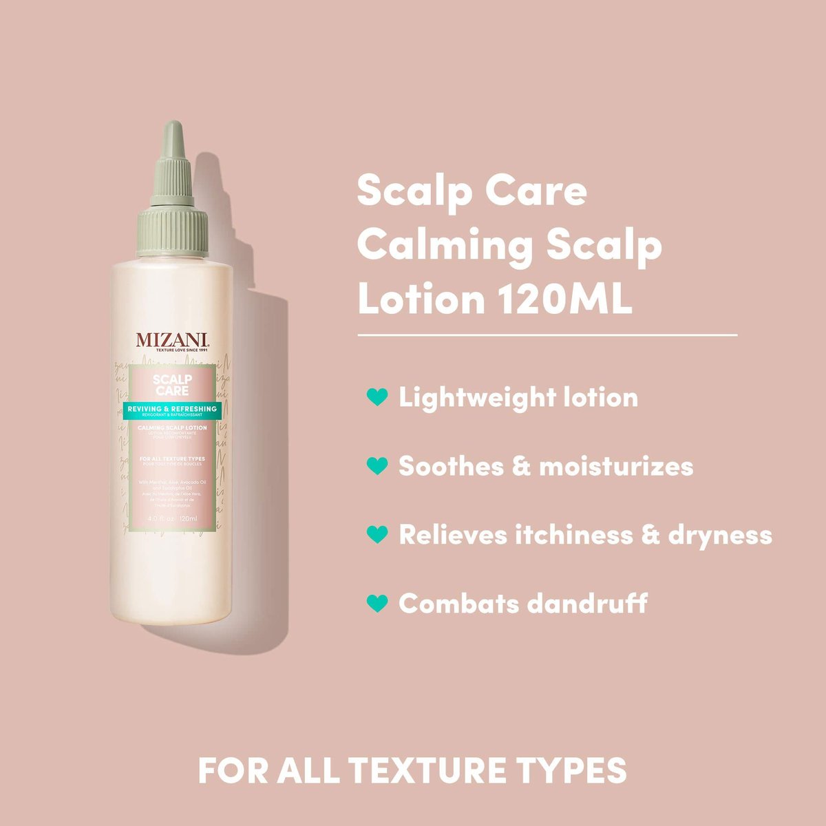 Mizani Scalp Care Calming Scalp Lotion – Soothing Dandruff Treatment with Eucalyptus, Avocado Oil & Menthol, Silicone-Free, Paraben-Free (4 Fl Oz) - görsel 5
