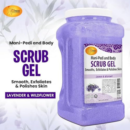 SPA REDI Exfoliating Body & Skincare Treatment – Multi-Purpose Professional & At-Home Skin Refinement | Exfoliate. Hydrate. Transform for Holistic Transformation | Lavender & Wildflower 128 Oz Avelisse