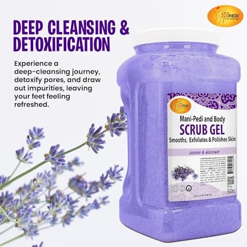 SPA REDI Exfoliating Body & Skincare Treatment – Multi-Purpose Professional & At-Home Skin Refinement | Exfoliate. Hydrate. Transform for Holistic Transformation | Lavender & Wildflower 128 Oz Avelisse