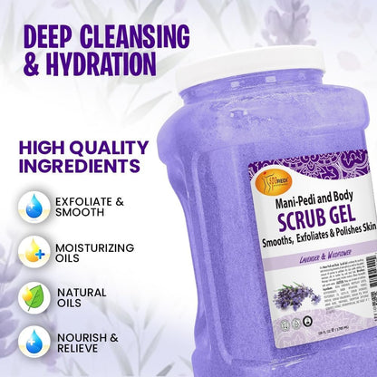 SPA REDI Exfoliating Body & Skincare Treatment – Multi-Purpose Professional & At-Home Skin Refinement | Exfoliate. Hydrate. Transform for Holistic Transformation | Lavender & Wildflower 128 Oz Avelisse