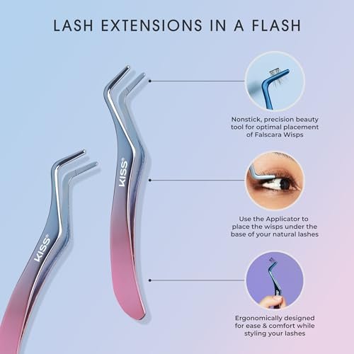 KISS Falscara DIY Eyelash Extension Wisp Applicator – Mistake-Proof Tool for Featherlight Synthetic Lash Clusters - görsel 16