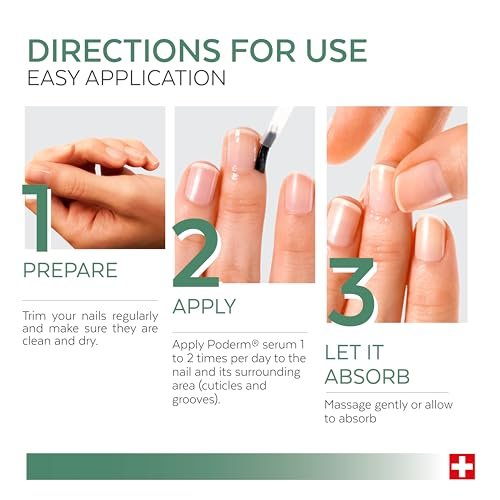 PODERM 100% Natural Nail Repair – Revitalizes Damaged & Split Nails with Hydrating & Exfoliating Formula – Swiss Made Nail Strengthener (0.27 Fl Oz) - görsel 12