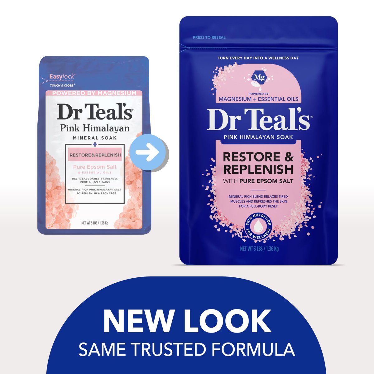 Dr Teal's Epsom Salt Magnesium Soak, Restore & Replenish with Pink Himalayan Salt, 3 lbs - görsel 5