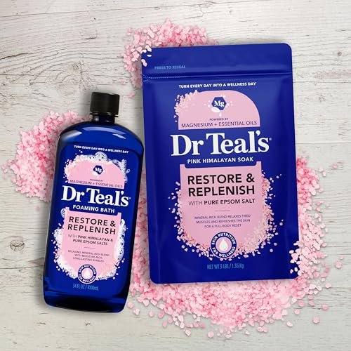Dr Teal's Epsom Salt Magnesium Soak, Restore & Replenish with Pink Himalayan Salt, 3 lbs - görsel 14
