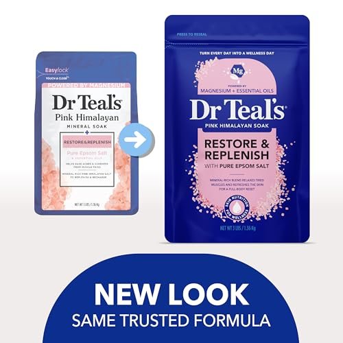 Dr Teal's Epsom Salt Magnesium Soak, Restore & Replenish with Pink Himalayan Salt, 3 lbs - görsel 6