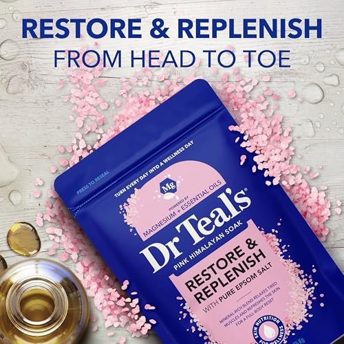 Dr Teal's Epsom Salt Magnesium Soak, Restore & Replenish with Pink Himalayan Salt, 3 lbs - görsel 8