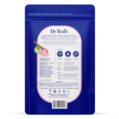 Dr Teal's Epsom Salt Magnesium Soak, Restore & Replenish with Pink Himalayan Salt, 3 lbs - görsel 4
