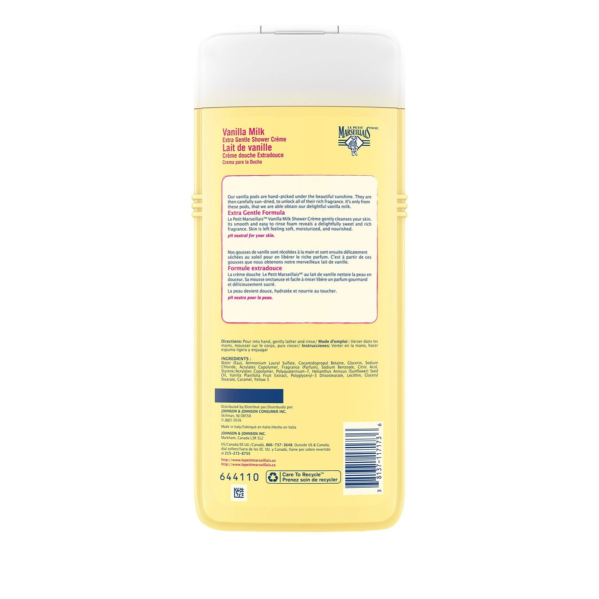 Le Petit Marseillais Extra Gentle Shower Cream with Vanilla Milk, 21.9 fl oz Avelisse